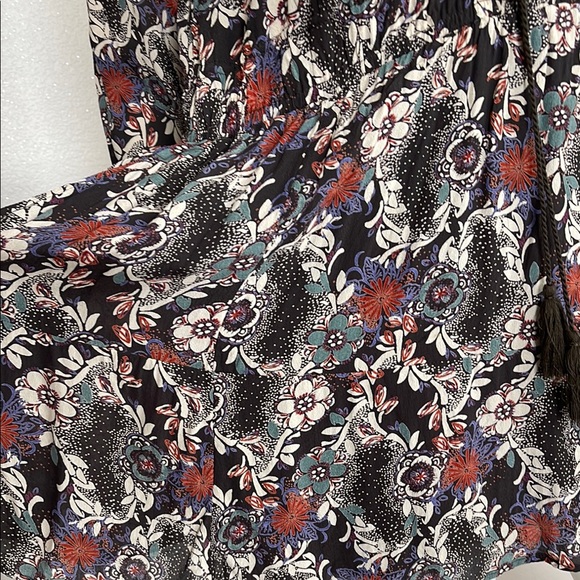 Free People Black Graphic Long Sleeve Mini Dress - Picture 14 of 16